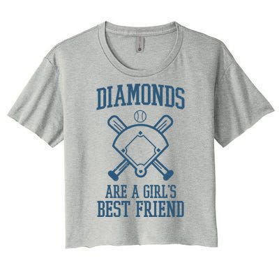 Diamonds Are A Girls Best Friend Funny Baseball Women's Crop Top Tee