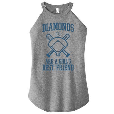 Diamonds Are A Girls Best Friend Funny Baseball Women’s Perfect Tri Rocker Tank