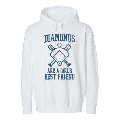 Diamonds Are A Girls Best Friend Funny Baseball Garment-Dyed Fleece Hoodie