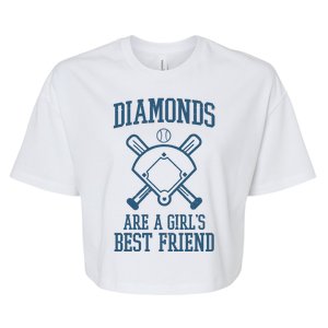 Diamonds Are A Girls Best Friend Funny Baseball Bella+Canvas Jersey Crop Tee