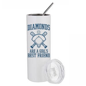 Diamonds Are A Girls Best Friend Funny Baseball Stainless Steel Tumbler