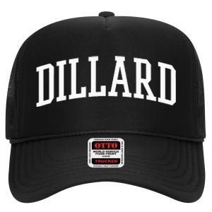 Dillard Athletic Arch College University = Alumni High Crown Mesh Back Trucker Hat