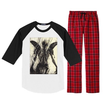 Dark Art Aesthetic Grunge Clothes Fairycore Gothic Horror Raglan Sleeve Pajama Set