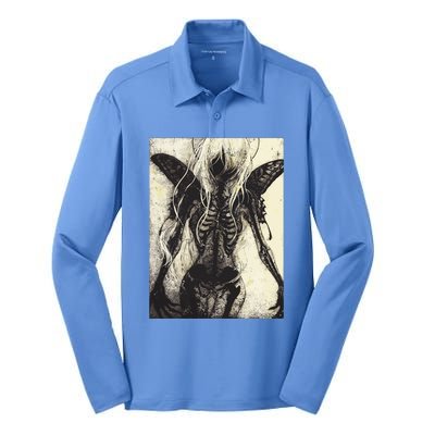 Dark Art Aesthetic Grunge Clothes Fairycore Gothic Horror Silk Touch Performance Long Sleeve Polo