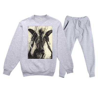 Dark Art Aesthetic Grunge Clothes Fairycore Gothic Horror Premium Crewneck Sweatsuit Set