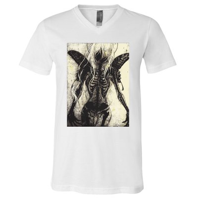 Dark Art Aesthetic Grunge Clothes Fairycore Gothic Horror V-Neck T-Shirt