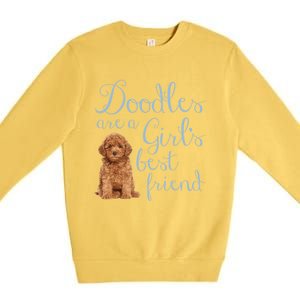 Doodles Are A S Best Friend Golden Labradoodle Dog Mom Gift Premium Crewneck Sweatshirt