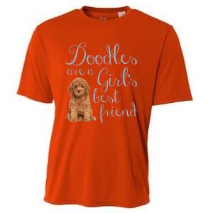 Doodles Are A S Best Friend Golden Labradoodle Dog Mom Gift Cooling Performance Crew T-Shirt