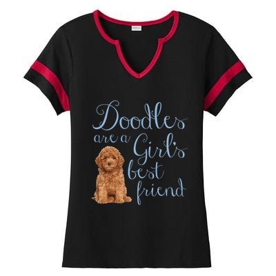 Doodles Are A S Best Friend Golden Labradoodle Dog Mom Gift Ladies Halftime Notch Neck Tee