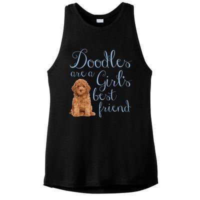 Doodles Are A S Best Friend Golden Labradoodle Dog Mom Gift Ladies PosiCharge Tri-Blend Wicking Tank