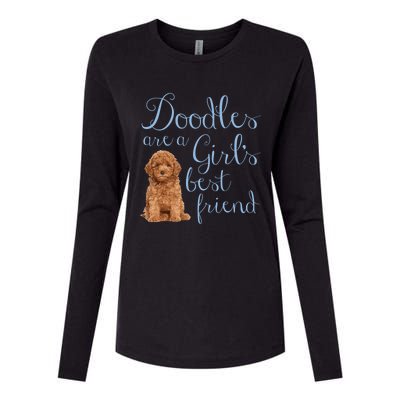 Doodles Are A S Best Friend Golden Labradoodle Dog Mom Gift Womens Cotton Relaxed Long Sleeve T-Shirt