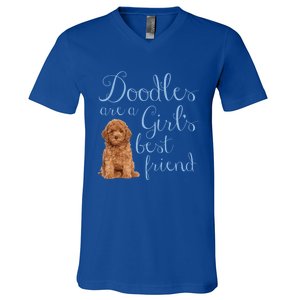 Doodles Are A S Best Friend Golden Labradoodle Dog Mom Gift V-Neck T-Shirt