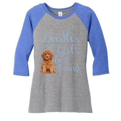 Doodles Are A S Best Friend Golden Labradoodle Dog Mom Gift Women's Tri-Blend 3/4-Sleeve Raglan Shirt