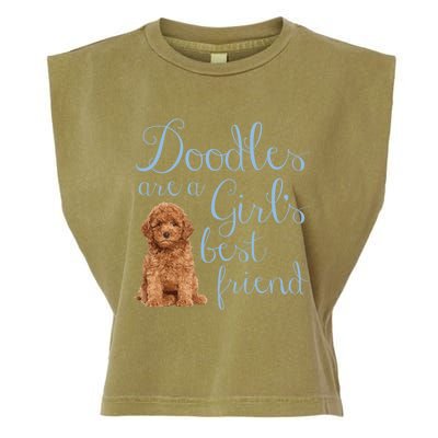 Doodles Are A S Best Friend Golden Labradoodle Dog Mom Gift Garment-Dyed Women's Muscle Tee