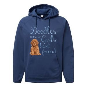 Doodles Are A S Best Friend Golden Labradoodle Dog Mom Gift Performance Fleece Hoodie