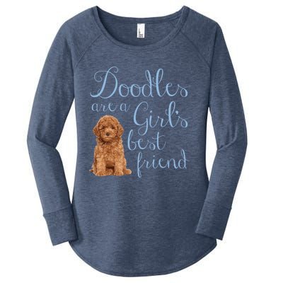 Doodles Are A S Best Friend Golden Labradoodle Dog Mom Gift Women's Perfect Tri Tunic Long Sleeve Shirt