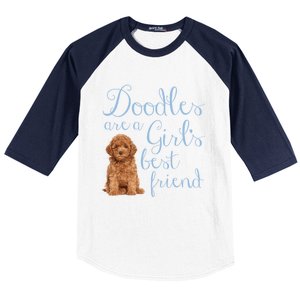 Doodles Are A S Best Friend Golden Labradoodle Dog Mom Gift Baseball Sleeve Shirt