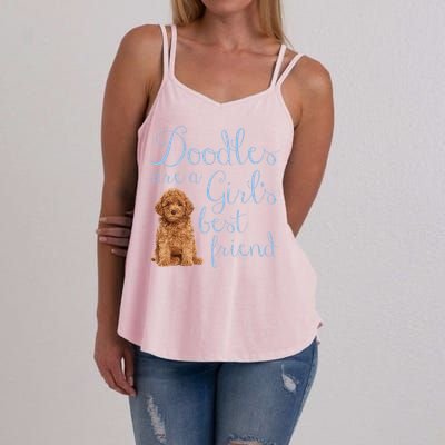 Doodles Are A S Best Friend Golden Labradoodle Dog Mom Gift Women's Strappy Tank