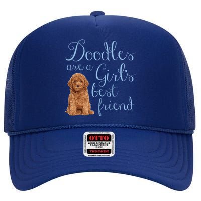 Doodles Are A S Best Friend Golden Labradoodle Dog Mom Gift High Crown Mesh Back Trucker Hat