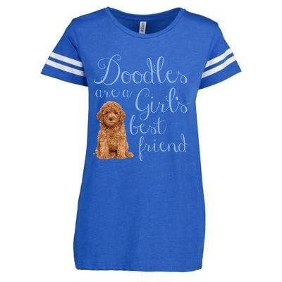 Doodles Are A S Best Friend Golden Labradoodle Dog Mom Gift Enza Ladies Jersey Football T-Shirt