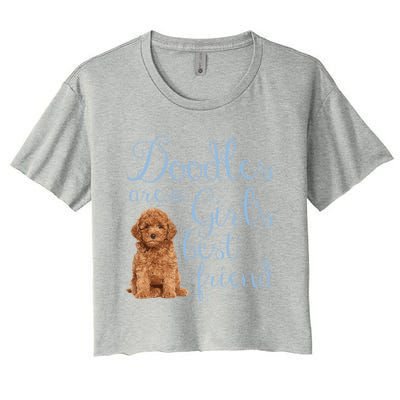 Doodles Are A S Best Friend Golden Labradoodle Dog Mom Gift Women's Crop Top Tee