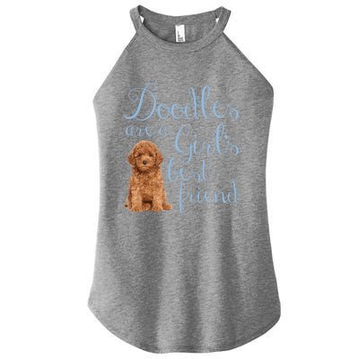 Doodles Are A S Best Friend Golden Labradoodle Dog Mom Gift Women's Perfect Tri Rocker Tank