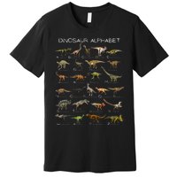 Dinosaur Alphabet Abc Dino Paleontology Educational Premium T-Shirt