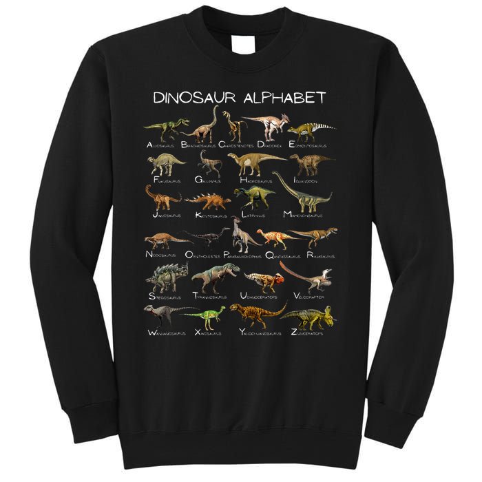 Dinosaur Alphabet Abc Dino Paleontology Educational Tall Sweatshirt