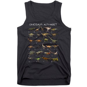 Dinosaur Alphabet Abc Dino Paleontology Educational Tank Top