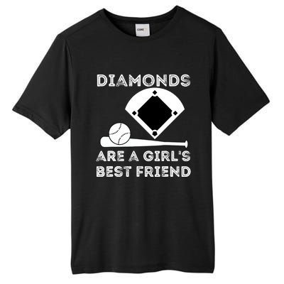 Diamonds Are A Girl Best Friend Baseball & Softball Fan Tall Fusion ChromaSoft Performance T-Shirt