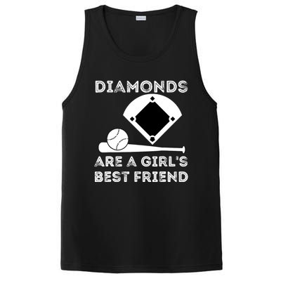 Diamonds Are A Girl Best Friend Baseball & Softball Fan PosiCharge Competitor Tank