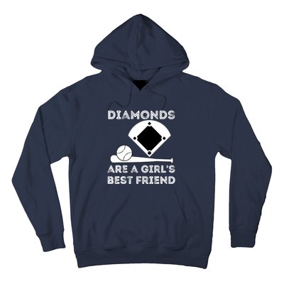 Diamonds Are A Girl Best Friend Baseball & Softball Fan Hoodie