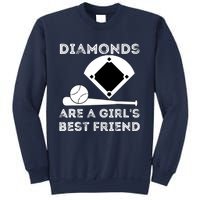 Diamonds Are A Girl Best Friend Baseball & Softball Fan Sweatshirt