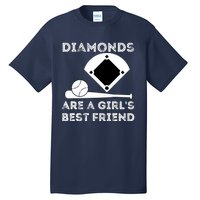 Diamonds Are A Girl Best Friend Baseball & Softball Fan Tall T-Shirt