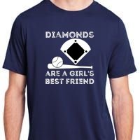 Diamonds Are A Girl Best Friend Baseball & Softball Fan Adult ChromaSoft Performance T-Shirt