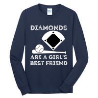 Diamonds Are A Girl Best Friend Baseball & Softball Fan Tall Long Sleeve T-Shirt