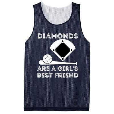 Diamonds Are A Girl Best Friend Baseball & Softball Fan Mesh Reversible Basketball Jersey Tank