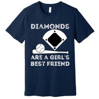 Diamonds Are A Girl Best Friend Baseball & Softball Fan Premium T-Shirt