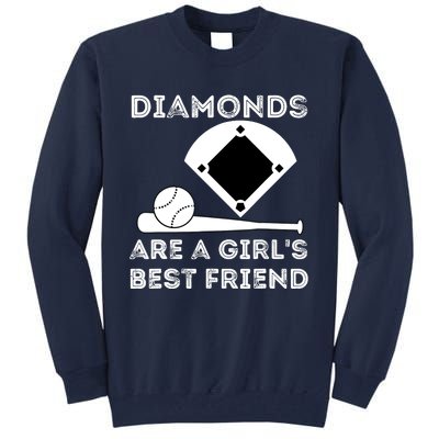 Diamonds Are A Girl Best Friend Baseball & Softball Fan Tall Sweatshirt