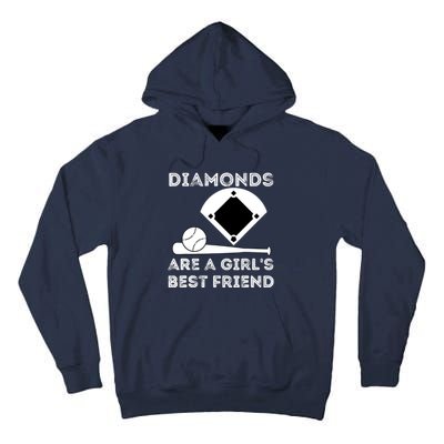 Diamonds Are A Girl Best Friend Baseball & Softball Fan Tall Hoodie