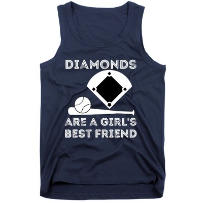 Diamonds Are A Girl Best Friend Baseball & Softball Fan Tank Top