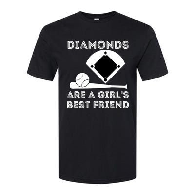 Diamonds Are A Girl Best Friend Baseball & Softball Fan Softstyle CVC T-Shirt