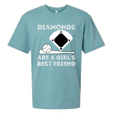 Diamonds Are A Girl Best Friend Baseball & Softball Fan Sueded Cloud Jersey T-Shirt