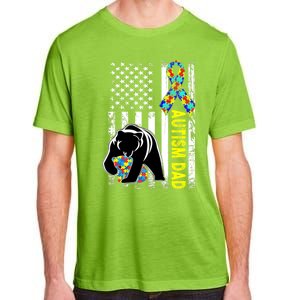 Dad Autism Awareness American Flag Autism Dad Daddy Gift Adult ChromaSoft Performance T-Shirt