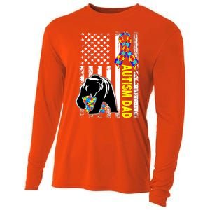 Dad Autism Awareness American Flag Autism Dad Daddy Gift Cooling Performance Long Sleeve Crew