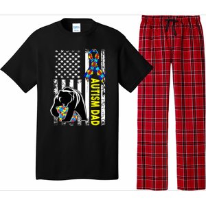 Dad Autism Awareness American Flag Autism Dad Daddy Gift Pajama Set