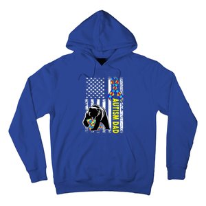 Dad Autism Awareness American Flag Autism Dad Daddy Gift Hoodie