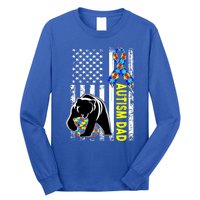 Dad Autism Awareness American Flag Autism Dad Daddy Gift Long Sleeve Shirt