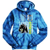 Dad Autism Awareness American Flag Autism Dad Daddy Gift Tie Dye Hoodie