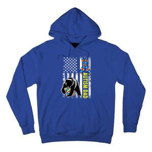 Dad Autism Awareness American Flag Autism Dad Daddy Gift Tall Hoodie